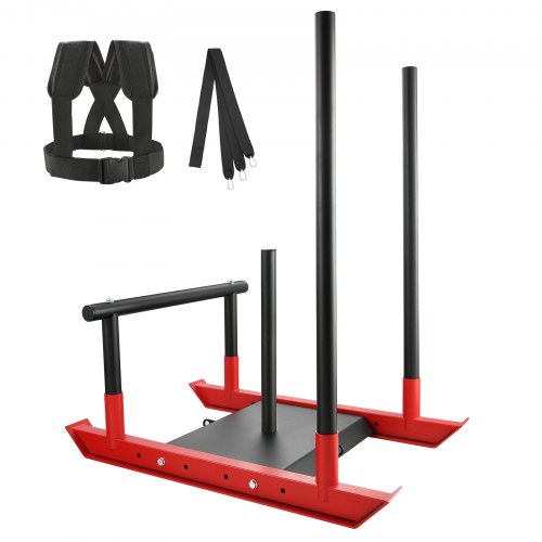 VEVOR Gewichtstrainingsschlitten, Pull-Push-Power-Schlitten mit Griff, Fitness-Kraft-Widerstandstraining, Trainingsgerät aus Stahl Passend für 2,54 cm und 5,08 cm Gewichtsplatten