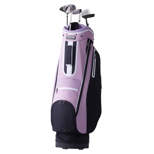 VEVOR Golf-Cart-Tasche mit 14-Wege-Organizer-Unterteilung oben, 91,4 cm (36 Zoll) lange Premium-Cart-Tasche mit mehreren Taschen, langlebige Golftaschen mit Griffen, Staubschutzhülle und abnehmbarem Gurt für Männer und Frauen, Schwarz/Lila