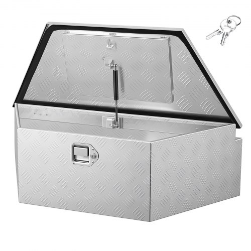 

VEVOR Deichselbox Truckbox 990 x 419 x 305 mm Aluminium, 50 kg Belastbare Werkzeugaufbewahrungsbox mit Schloss & Schlüsseln, Anhängerbox für Pickup-Ladeflächen Wohnmobile SUVs Geländewagen, Silbern