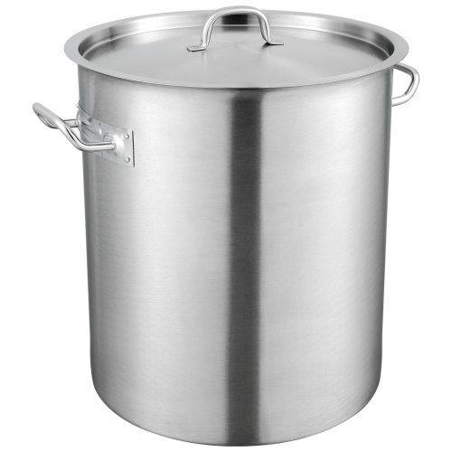 VEVOR Kochtopf 39,7 L Edelstahl, 350 x 410 mm Großvolumiger Suppentopf Komposit-Basis, als Spargeltopf Soßentopf Geeignet, Praktischer Küchentopf Große Zutaten, Induktionsherd Topf Induktionskochtopf