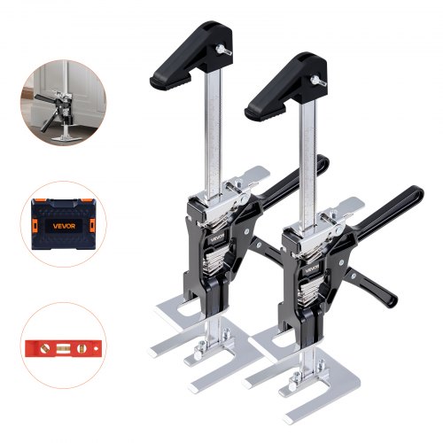 

VEVOR arbeitssparender Armwagenheber 2 Stk. 200 kg Tragkraft, Heben bis zu 235 mm, Handhebewerkzeug mit magnetischer Wasserwaage, 2 Einstellmodi, für Türen Fenster Möbel Holzbearbeitung, Schwarz