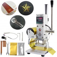 VEVOR Heißfolienprägemaschine 8 x 10 cm Heißfolienprägung Maschine, 300 W Hot Foil Stamping Machine mit Skala, Positionierungsschieber, LCD-Bildschirm, Lederbronzierung Druck