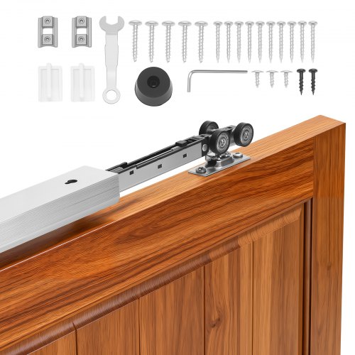 VEVOR Schiebetürbeschlag-Set 1746 mm, Schiebetürschiene mit Soft-Close für Sanftes & Leises Gleiten, Schiebetürsystem für Einzeltüren (25-45 mm Dicke / 914 mm Breite), Aluminiumlegierung