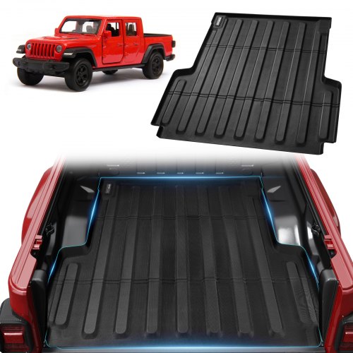 VEVOR Ladeflächenmatte für Lkw kompatibel mit JEEP Gladiator 2020-2024, TPE-Ladeflächenmatte für Lkw 1510 x 1435 x 45 mm Ladeflächen, schwarze dicke Matratze, ideal für den Transport von Waren