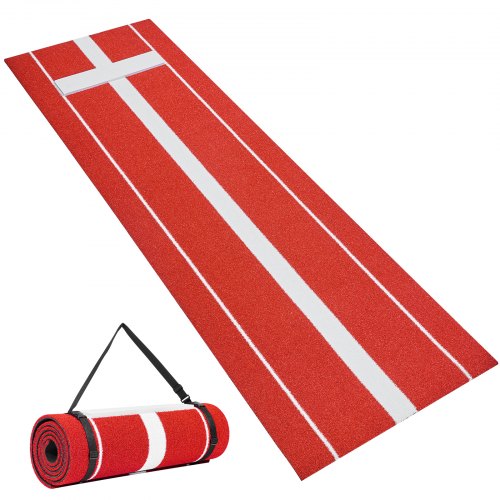 VEVOR Baseball Schlagmatte Trainingsmatte Softball Rot 305x92cm Pitching