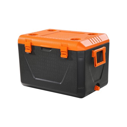 VEVOR tragbare Kühlbox Hartkühlbox (63 Qt) mit Eisspeicherung & robusten Griffen & Getränkehalter, isolierte Kühlbox aus stabilem Material, geeignet für Familienpicknicks und lange Reisen