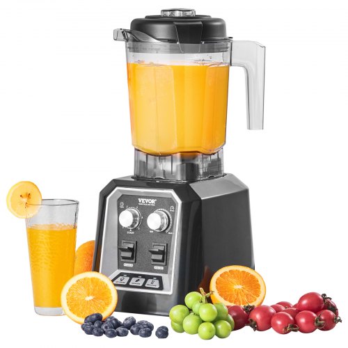 

VEVOR Mixer kommerzieller Standmixer 2200 W mit Behälter aus Kunststoff, Hochleistungsmixer Power Profi Mixer Küchenmixer mit 3 Funktionen, für gefrorene Getränke Shakes Smoothies und Crush Ice, schwarz