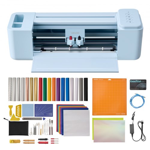 VEVOR Vinylschneidemaschine 30 cm, Schneideplotter/Plottermaschine mit Tastensteuerung & Material- und Werkzeugset, Kompatibel mit Mac/Windows/Android/iOS, für Bastelarbeiten Karten Wohnaccessoires