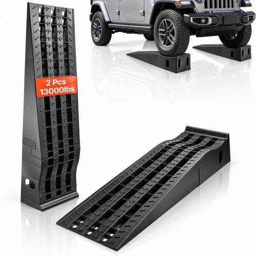 VEVOR Autorampen Auffahrrampen 2 Stk. 160 mm Hubhöhe, tragbare & Auto-Servicerampen für Wartung in der Garage & Ölwechsel & Reparatur von Lkw, 1474 kg (pro Rampe) belastbar Auffahrhilfe Schwarz