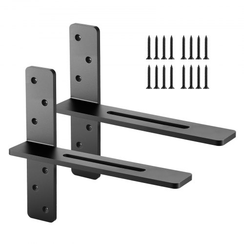 

VEVOR Regalhalterungen, 2 Stück, Regalträger Tragkraft 90 kg, 355,6x73,5x304,8 mm, Schwerlast Regalhalter aus Stahl für Regale, schwimmende Halterungsbeschläge für Arbeitsplatten mit Schrauben