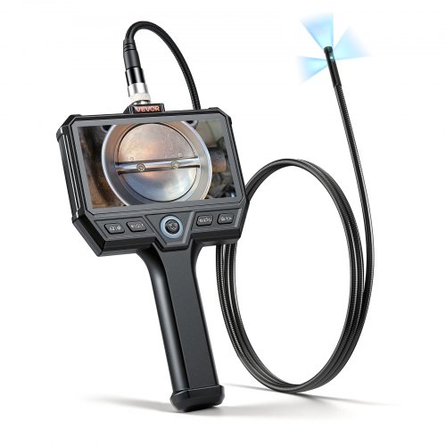 VEVOR Triple Lens Endoskopkamera mit Licht, Inspektionskamera mit 5 Zoll Bildschirm 1,5 m Kabel & 5000mAh Akku, 8 mm Kanalkamera mit 8X Zoom & IP67, Boroskopkamera mit Handgriff für Auto Rohre Abfluss