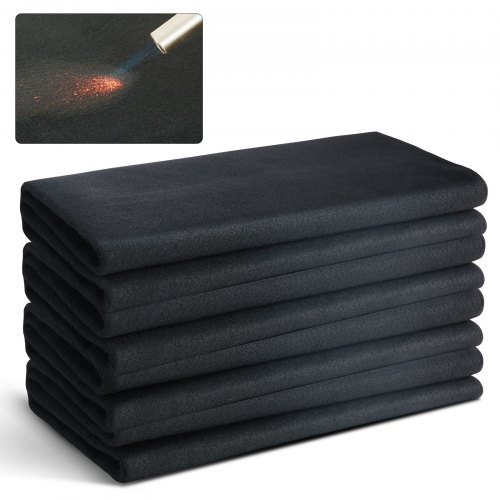 VEVOR 4er-Set Schweißdecke 950 x 910 x 3 mm Schweißschutzdecke 982℃ Hitzebeständigkeit Hitzeschutzgewebe Wärmeschutzmatte Kohlefaser Löschdecke feuerfeste Unterlage Brandschutzmatte Feuermatte