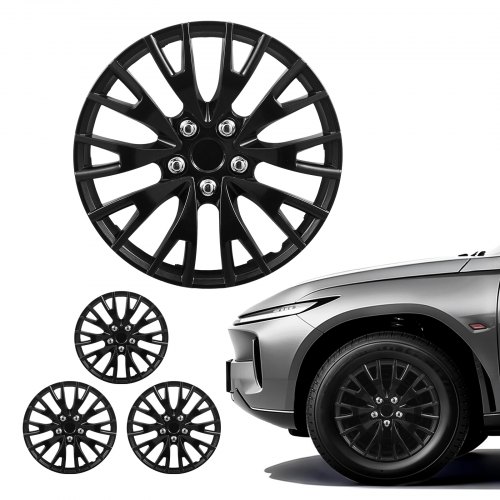 

VEVOR 4x Universale Radkappen 16 Zoll, Radzierblenden 4er Set aus ABS Kunststoff, Verstellbare Radblenden mit 20 Speichen & Snap-On-Montage Design, R16 Radabdeckungen für Deko & Daubschutz, Schwarz