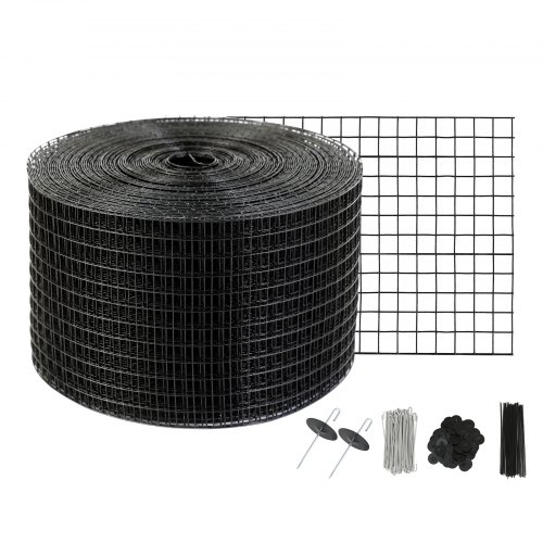 VEVOR Vogelschutz für Solarmodule, 20,3 cm x 30,5 m, Taubenabwehr Solaranlagengitter mit 70 Edelstahl-Verschlüssen, Solarmodul-Schutz mit rostfreier PVC-Beschichtung, 12 mm Drahtrollengeflecht