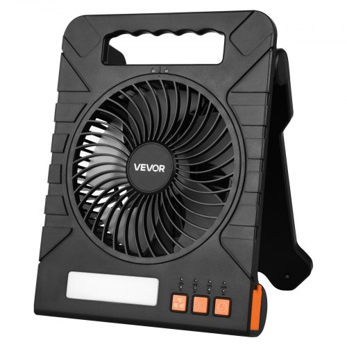 

VEVOR 10000 mAh Camping Solarventilator mit LED-Laterne, 17 cm Ventilator, kabellos, mit faltbarem 4-W-Solarpanel, 4 Gang, Timer & leise, USB-Akkubetrieb für Camping, Baustelle, Büro, Schreibtisch