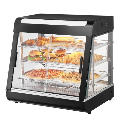 

VEVOR 3-stufiger kommerzieller Speisenwärmer, 1200 W Speisenwärmer mit Licht, verstellbarer Ablage und Temperaturanzeige, 30 ℃ - 85 ℃ Dampfheizung, 111 l für Hamburger, Pizza, Brot, Brathähnchen
