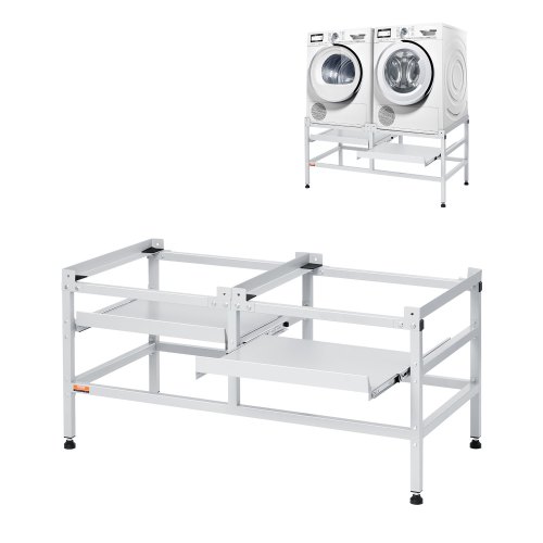 

VEVOR Waschmaschinen-Untergestell, 1230x635x625 mm Podest für Waschmaschine, 267 kg Tragkraft, Waschmaschinen- & Trocknersockel mit Doppelablagen, 4 verstellbare Füße zum Anheben von Waschmaschinen