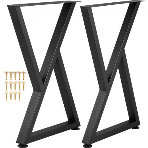 VEVOR Tischbeine, 71,1 x 45,7 cm Tischkufen, 2er-Set, robuste Bankbeine, Z-förmige Tischfüße aus Metall, Tischgestell aus Schmiedeeisen, Heimwerker-Möbel für Esstisch mit Gummi-Bodenschonern, Matte