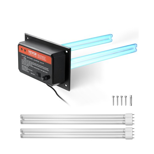 

VEVOR HVAC-Luftreiniger für das ganze Haus, 72 W, 258 mm, UV-UVC-Licht im Kanal für Klimaanlagenkanäle, Luftwäscher mit 2 Ersatzbirnen, HVAC-UV-Lampen , Air-Purifier für Klimaanlagen