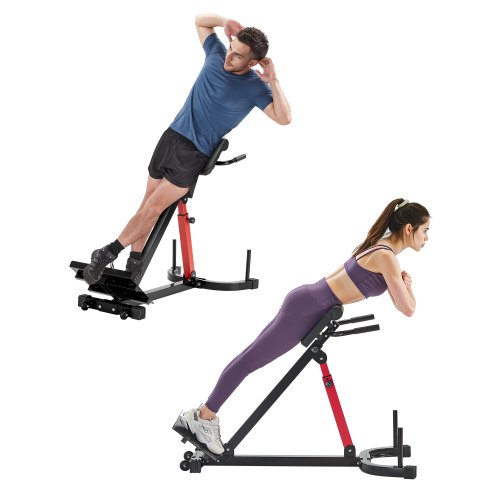 

VEVOR multifunktionale Hyperextensionsbank Rückenstrecker Rückenverlängerung römischer Stuhl (Kohlenstoffstahl) 158 kg belastbare rollbare Rückentrainer Fitness-Hantelbank Heim-Fitnessstudio