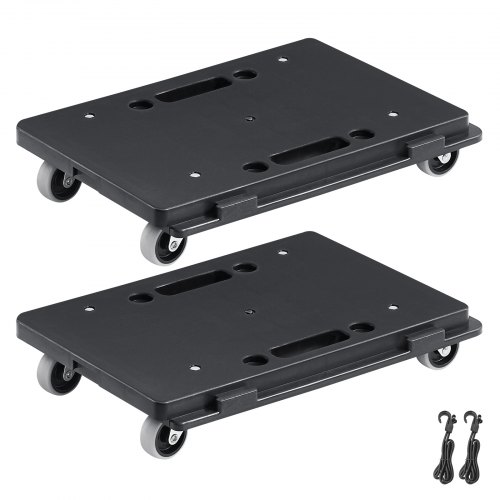 VEVOR Möbelwagen, Möbelwagen, 4 Räder, tragbare bewegliche Rollen, robust, ineinandergreifend, klein, flach, für schwere Möbel, 2 Stück, 40,6 x 27,9 cm, 227,8 kg Kapazität, schwarz