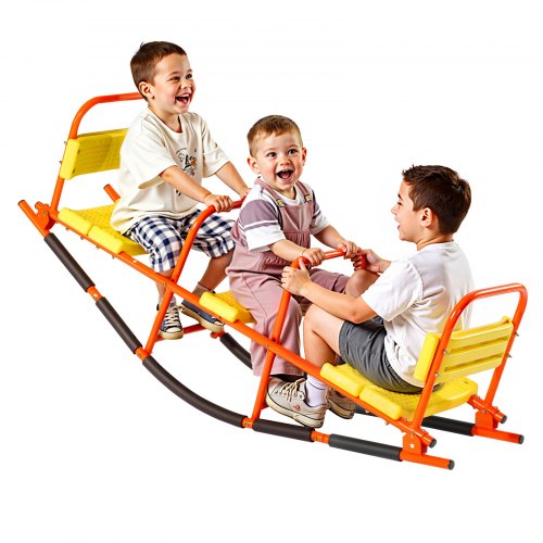 VEVOR Kinderwippe, 90 kg Tragkraft, Schaukelwippe aus Metall mit Griffen, Karussellwippe für Kinder ab 3 Jahren, Gartenwippe für draußen, Rasen, Hinterhof, Spielplatz, 2 Sitze, 1535x490x645 mm