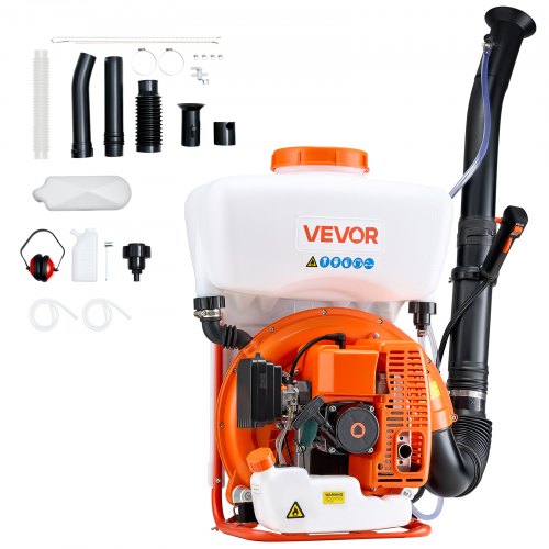

VEVOR Rucksack-Nebelsprühgerät, 63 cc, 3 PS-Motor, gasbetriebener Nebelsprüher mit 16 L-Tank, Pulver- & Flüssigkeitsnebelsystem, für Gartenarbeit & Landwirtschaft, Gemüsegewächshäuser