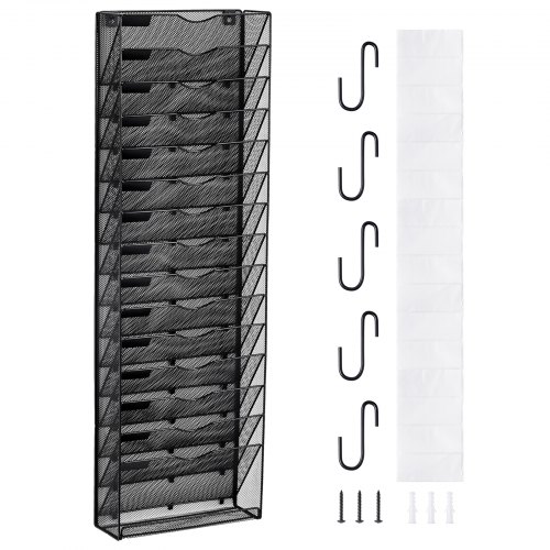 

VEVOR Wand Zeitungshalter 1 Stk. Prospekthalter mit 16 Fächern, wandmontierter Organizer Zeitungsständer aus Metall, Magazinhalter für Zeitschriften Papier und Dokumente Aktenablage für Büro