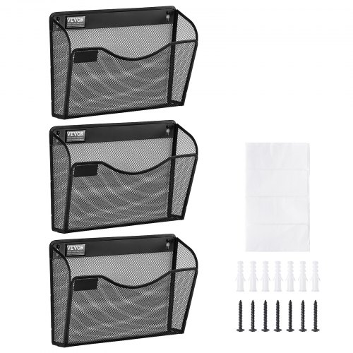 

VEVOR Wand Zeitungshalter Wandaktenhalter 3 Stk. Aufbewahrungsordner aus Metall für Zeitschriften Post Papier Dokumente, Wand Magazinhalter Organizer Prospekthalter Aktenablage für Büro Schule