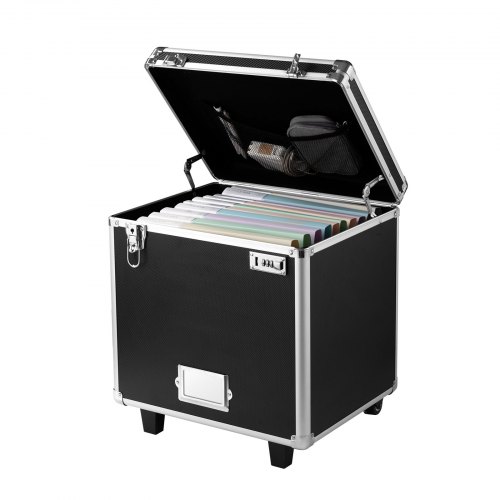 

VEVOR Aktenaufbewahrungsbox, 396,2x320x381 mm Innenmaß, abschließbarer mobiler Businesskoffer mit Teleskopgriff, Aktenkoffer mit Handauszug für Büro, Zuhause, Büros, Krankenhäuser, Banken