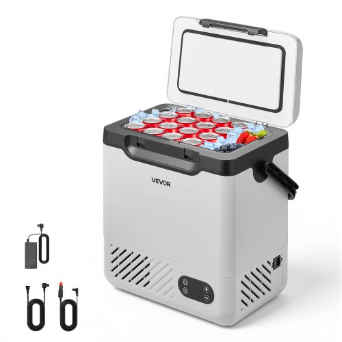 VEVOR Kompressor Kühlbox 12 L, Elektrischer Autokühlschrank mit Griff, -20 °C bis 20 °C, 12/24 V DC und 100-240 V AC, Tragbare Kühlbox für Camping, Reisen, Lkw, Wohnmobil und Boot