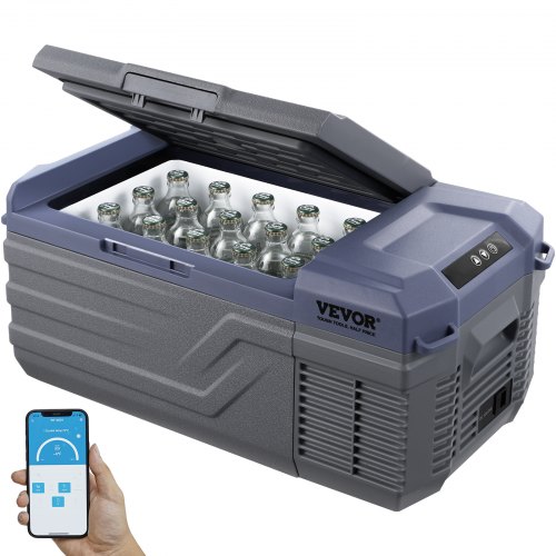 

VEVOR Autokühlschrank, 12-Volt-Autokühlschrank, tragbarer 15-Liter-Einzelzonen-Gefrierschrank, einstellbarer Bereich von -4℉ bis 68℉, 12/24 V DC und 100-240 V AC-Kompressorkühler für Outdoor, Camping, Wohnmobil