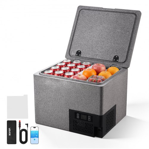 

VEVOR Kompressor Kühlbox 40 L, Auto Kühlschrank aus Ultraleichtem EPP, Elektrische Gefrierbox mit App-Steuerung, 12 V/24 V DC, -10 °C bis 10 °C, für LKW, Van, RV, SUV, Boot, Reisen & Camping