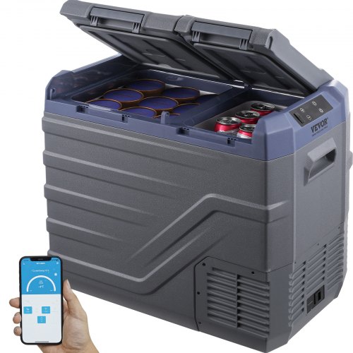 

VEVOR Autokühlschrank, 39 L Dual Zone tragbarer Gefrierschrank, 12 Volt Autokühlschrank, - 20 bis 20 ℃ einstellbarer Bereich, 12/24 V DC und 100-240 V AC Kompressorkühler für Camping, Wohnmobil