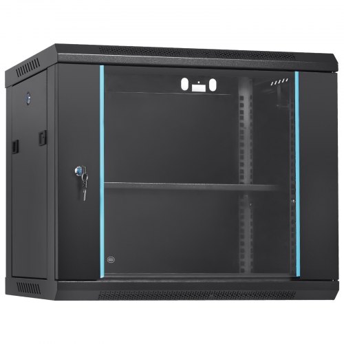 VEVOR 9U Wandmontage-Netzwerkserver-Rack-Schrankgehäuse 60x45x50cm, 393,7 cm tiefes Türschloss