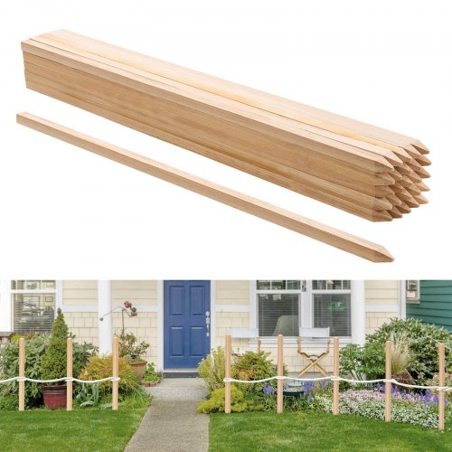VEVOR Holzpfähle, 25 Stk. 19,05x19,05x914,4 mm Holzpflöcke, Holzpfosten mit scharfer Spitze, Zaunpfähle aus Tannenholz, Wegweiser für Schlammzäune, Hinterhofbegrenzungen, Grundlinien