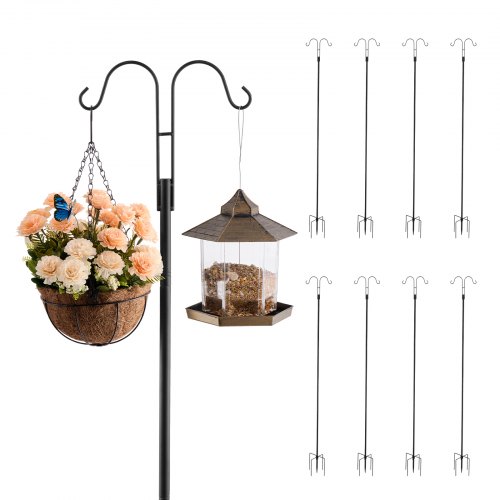 

VEVOR Schäferhaken 8er-Pack, Hirtenhaken 2345 mm, Garten Doppelhaken Laternenstab, 1,9 cm dicke Gartenhaken zum Aufhängen von Kolibri-Futterspendern, Pflanzenkörben, Solarlaternen, Windspielen