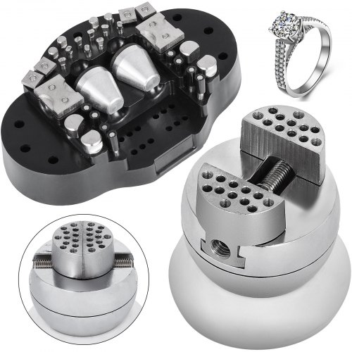 VEVOR Block Kugelschraubstock mit 30 Stk, Gravur Block Einstellgerät Durchmesser 78 mm, Blockkugelschraubstock Gravur Diamanten Voller Satz, Ball Befestigung und Gummibasis (GRS)