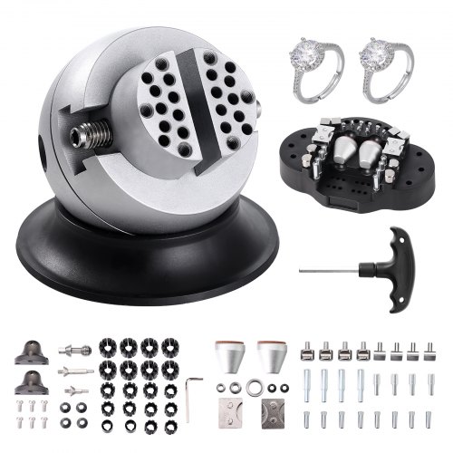 VEVOR Kugelschraubstock, 3-Zoll-Gravur-Einstellwerkzeug, 360° drehbarer Gravurblock-Schraubstock, 70-teiliger Aufsatz, Schmuck-Gravurblock-Werkzeuge, Standardblock für Edelsteineinlagen und kleine Gra