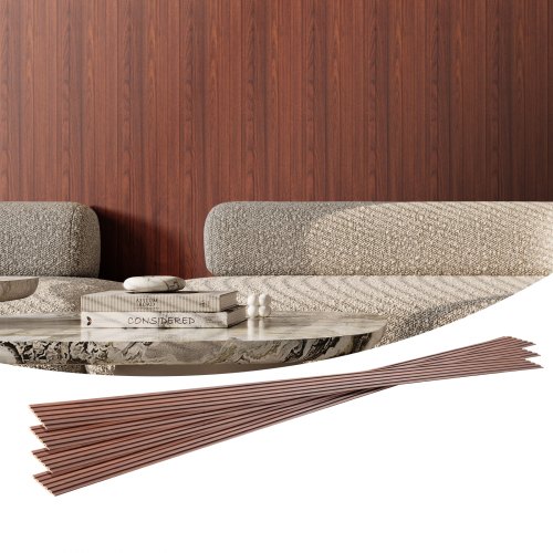 VEVOR Akustikpaneele 8er-Set, Akustikplatten, 2450 x 166 mm, WPC-Akzent-Wandpaneele aus Holz für moderne Innenwände, Wandpaneele in Holzoptik für stilvolles Dekor und Geräuschreduzierung, Schwarznuss