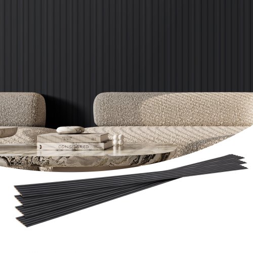 

VEVOR Akustikplatte, Akustikpaneele, 2450x166mm, WPC-Akzent-Holzwandpaneele für moderne Innenwände, Kunstholz-Wandplatten für stilvolles Dekor und Geräuschreduzierung, Mattschwarz, 8er-Set