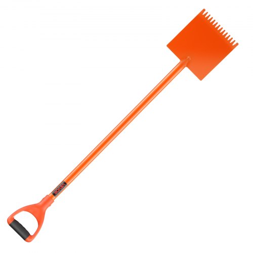 VEVOR Schindelschaufel, 1 Stk., Schindelentferner mit D-Griff, Dachtrenner aus hochhartem 45#-Stahl, Schieferabzieher, leichtes Werkzeug zum einfachen Abreißen von Dachpappe & Nägeln, Orange