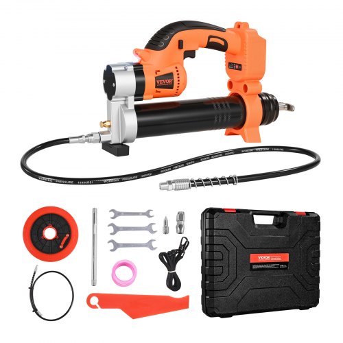 

VEVOR Akku-Fettpresse, 55 MPa, Einhandfettpresse mit LED & 90 cm Schlauch, 20 V Akkubetrieb & Auslöser, Kompatibel mit 18V Makita-Akkus, zum Schmieren von Fahrzeugen oder Maschinen (Nur Werkzeug)