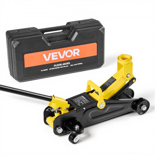 VEVOR Rangierwagenheber Wagenheber mit niedrigem Profil & 360° Rollen 1,5 t, Einzelkolben-Schnellhubpumpe, 13-31 cm Hubhöhe, hydraulische Wagenheber für Sportwagen, Limousinen Gelb + Schwarz
