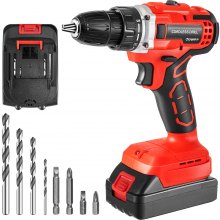 VEVOR Akkuschrauber, 20 V 2 Ah Akku Schlagbohrmaschine mit 2 Akkus, 35 Nm Drehmoment Max, 2-Gang, 21+1 Drehmomentstufen, Akku Bohrhammer 230 x 180 x 80 mm Akku Bohrmaschine Akku Schlagschrauber