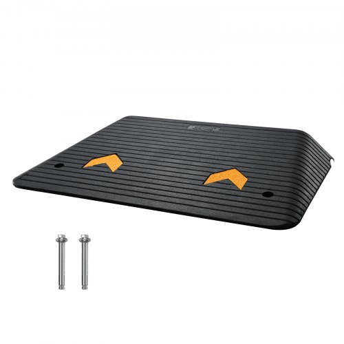 

VEVOR Schwellenrampe Vollgummi Türschwellenrampe 15Tonnen Tragfähigkeit Bordsteinrampe mit Kanal 90,2x62x10,2cm Rollstuhlrampe Auffahrrampe Gummirampe Ideal für unebenen Boden Bordsteinkanten