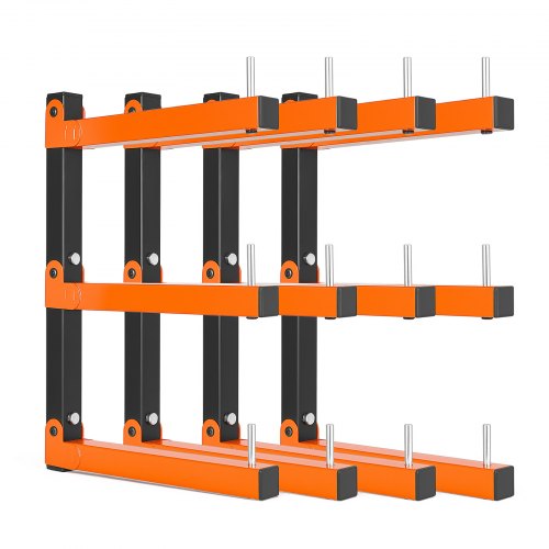 VEVOR 4x Kragarmregal mit 3 Ebenen Faltbares Holzlagerregal 50kg Pro Etage, Metallregal zur Wandmontage für Werkstatt Lager Garage Keller, aus Kohlenstoffstahl, mit Klapparmen & Verriegelungsbolzen