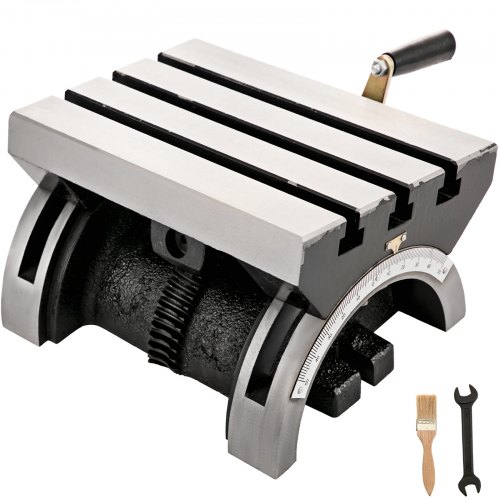 

VEVOR Kippfrästisch 7x5 Zoll Kippwinkelfräsmaschine 0-90° Verstellbare Schwenkwinkelplatte mit 3 T-Nuten und einer verstellbaren Kurbel Robuste Kippfräsmaschine zum Schleifen