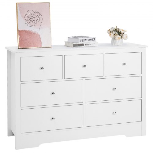 

VEVOR Kommode mit 7 Schubladen & Kippschutz, minimalistischer moderner Schubladenschrank (400 x 1199 x 813 mm) Organizer Schubladenkommode für Wohnzimmer Schlafzimmer Eingangsbereich Flur (weiß)