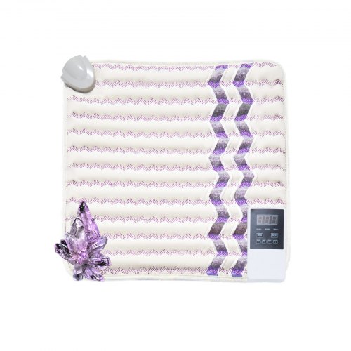 

VEVOR Infrarot Wärmepad, Therapiematte aus Amethyst-Edelsteinen mit negativen Ionen, 39–70 °C heiße Edelstein-Matte mit 0 bis 12-Std.-Timer zur Linderung von Rücken- und Hüftschmerzen (46 x 46 cm)